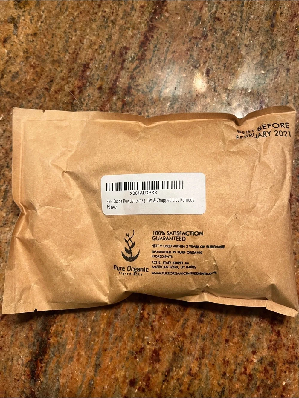 PURE Zinc Oxide Powder - Natural Brown Kraft Pack